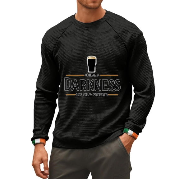 Men's Hello Darkness My Old Friend Long Sleeve Crew Neck Graphic Sweatshirt