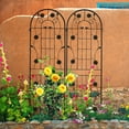 thumbnail image 3 of Auto Beyond 2 Pack Metal Garden Trellis 71" x 19.7" Rustproof Trellis for Climbing Plants Outdoor Flower Support Black, 3 of 5
