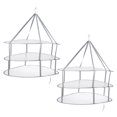 thumbnail image 1 of Unique Bargains Folded Mesh Clothes Hanging Dryer, 2 Pack 3-Tier Sweater Drying Rack, Gray, 1 of 5