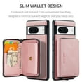 thumbnail image 5 of for Google Pixel 8A Wallet Case, Minimalist Luxury PU Leather Magnetic Detachable Credit Card Holder, 2 in 1 Zipper ID Cash Slot, Magnetic Closure Kickstand Folio Flip Slim Cover,Pink, 5 of 7