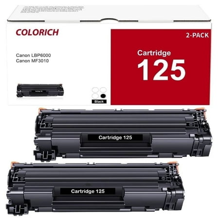 125 CRG-125 MF3010 Toner Cartridge Compatible for Canon 125 High Yield ImageCLASS MF3010 LBP6000 Printer(Black, 2-Pack, 3484B001)