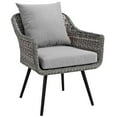 thumbnail image 5 of Modway Endeavor Armchair Outdoor Patio Wicker Rattan Set of 2 in Gray Gray, 5 of 6