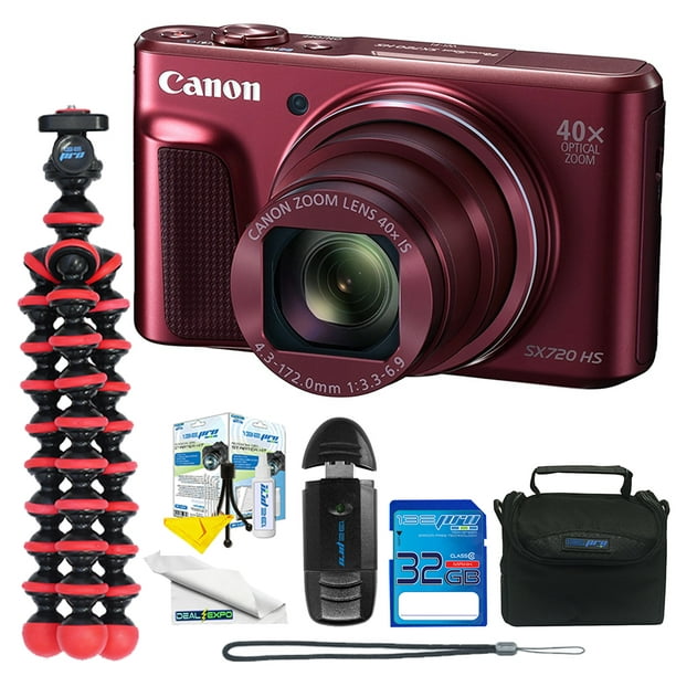 Canon PowerShot SX720 HS Digital Camera (Red) + Expo Advanced Kit - Walmart.com - Walmart.com