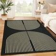 thumbnail image 4 of Senfot 9x12 Modern Geometric Area Rug Washable Non-Slip Soft Low Pile Indoor Carpet for Living Room Bedroom Kitchen Dining Black Beige, 4 of 6