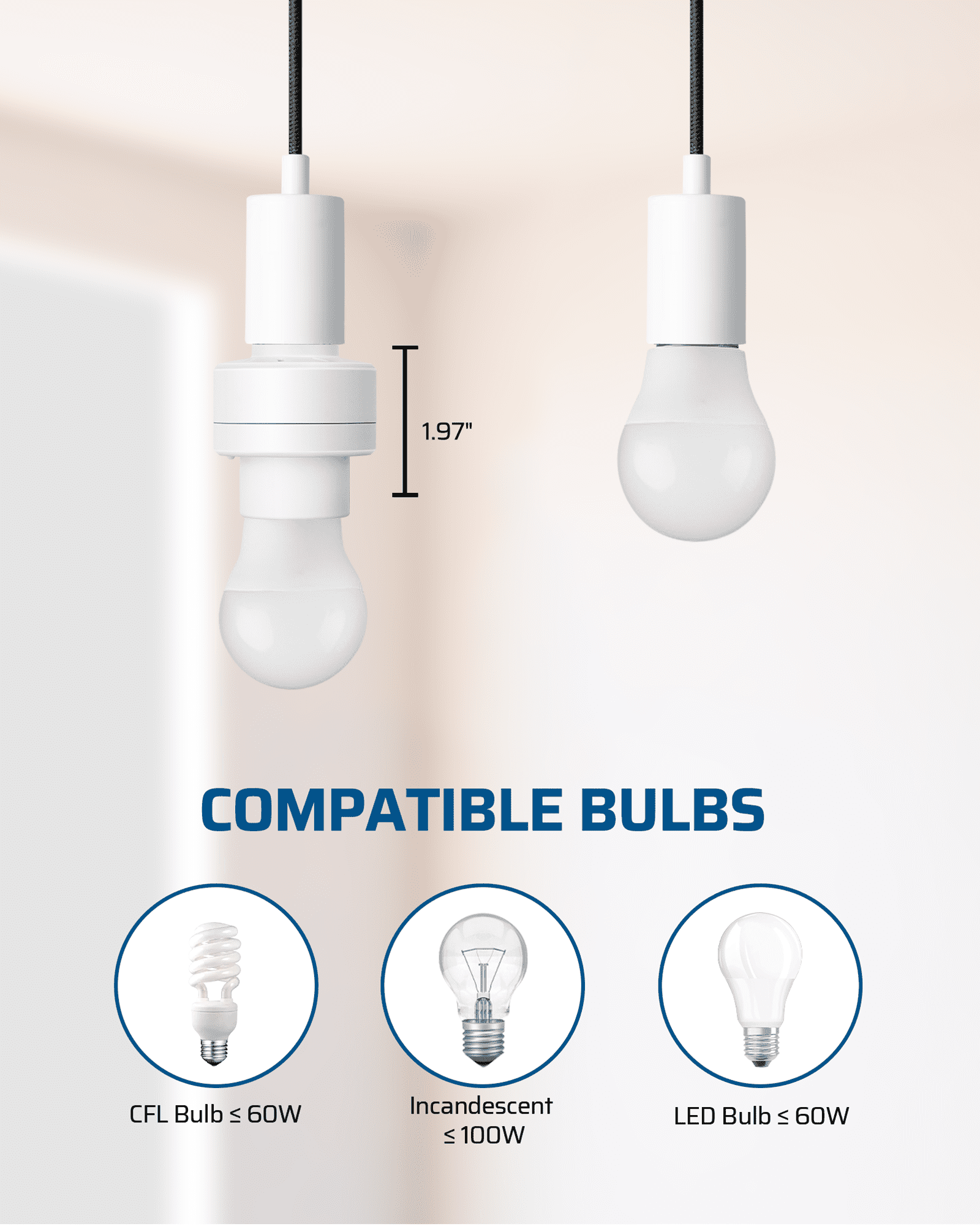 DEWENWILS Remote Control Light Bulb Socket, for Halloween and Christmas E26 E27 Bulb Base for Lamp Fixture, No Wiring Needed