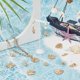 thumbnail image 3 of 1 caja de 40 dijes de concha dorada con perlas, dije de caracola de aleación brillante, conchas marinas de playa, concha de cauri, amuleto de verano marino, 3 of 5