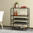 thumbnail image 2 of Gymax 16 Bottle Wine Rack w/ Glass Holders Metal Frame Storage Shelf for Kitchen, 2 of 10