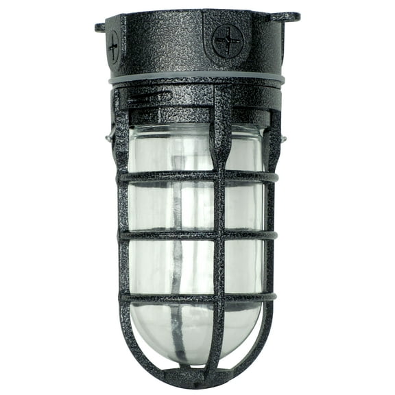 Woods L1706BLK Traditional 100W Incandescent Weather Industrial Light - Hammered Black