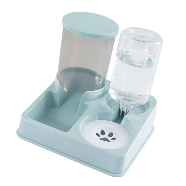 Dispensador de agua y comida para mascotas Comedero y bebedero automático para gatitos Comedero y bebedero integrado para mascotas verde