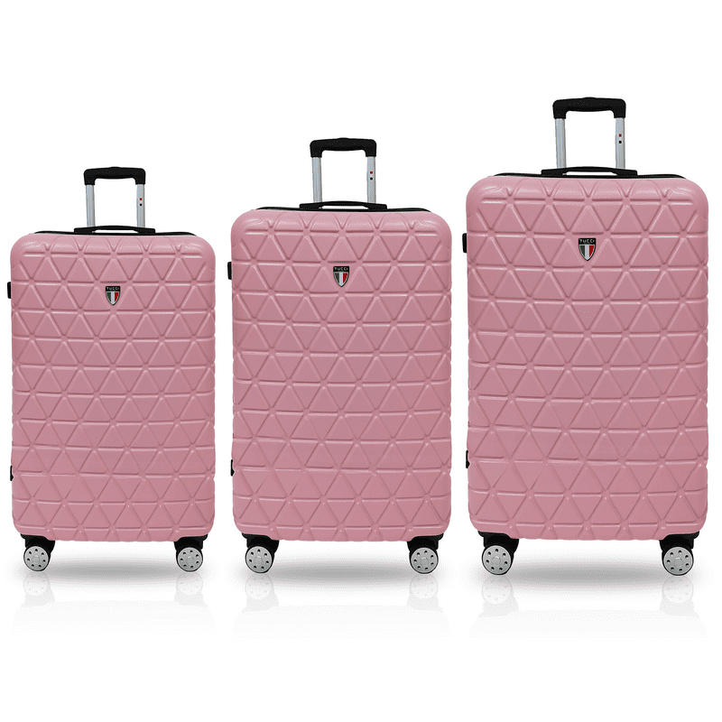 TUCCI Italy Tessere 3 Piece Fashion Spinner Wheel Luggage Suitcase Set