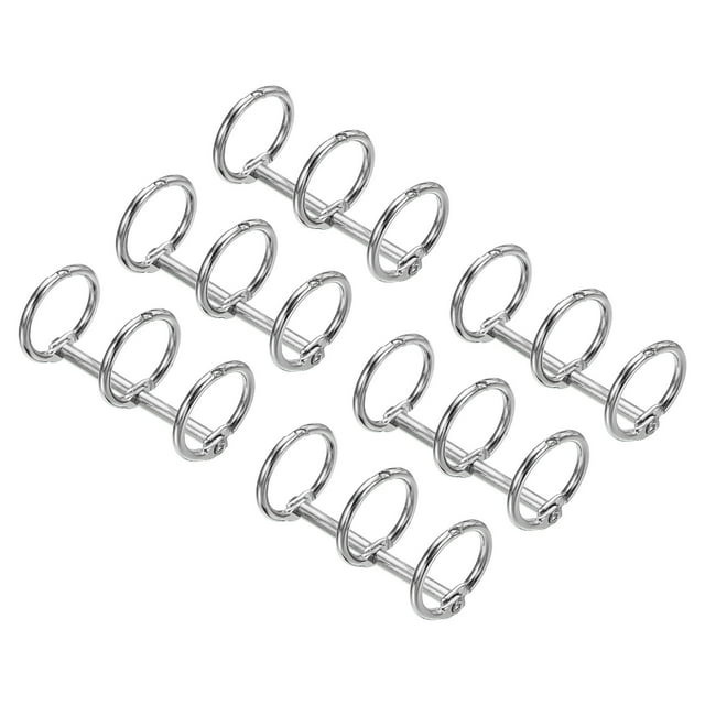 Unique Bargains 0.63' Dia. 3 Circle Detachable Metal Binder Rings Loose Leaf Rings, Silver Tone 6 Pack