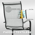 thumbnail image 6 of Nuu Garden Patio Dining Chairs Set of 2, High Back Padded Textilene Patio Outdoor Chairs, Breathable Spring Motion Textilene, Gray, 6 of 11