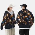 thumbnail image 4 of Balery Elegant Golden Blue Ornaments Sudadera ligera de manga larga con capucha y protección solar UPF 50+ para hombre y mujer, ideal para pesca y running-X-Large, 4 of 7