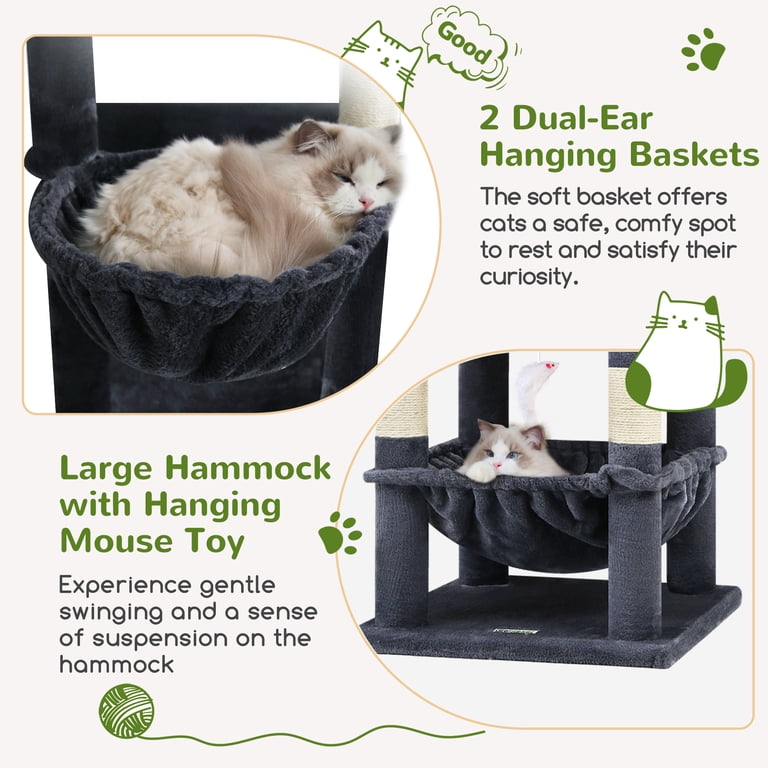 Globlazer 68-Inch Corner Cat Tree, Dark Gray, 6 Posts photo 3