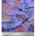 thumbnail image 1 of Soimoi Purple Cotton Duck Fabric Oaknut & Oak Leaves Print Fabric by The Yard 42 Inch Wide, 1 of 3