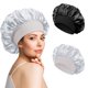 thumbnail image 1 of 2 Pack gorros de noche elásticos anchos, gorros de noche de satén, gorros de ducha de seda, gorros de noche, gorros de noche, gorros de noche para mujer, 1 of 5