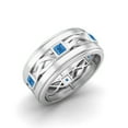 thumbnail image 2 of 2mm Square Swiss Blue Topaz 925 Sterling Silver Twisted Rope Stackable Mother's Day Gift Ring, 2 of 4
