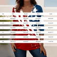thumbnail image 3 of MEICHEN Women's 250th Anniversary American Flag Shirt V Neck Long Sleeve Patriotic T Shirt 4th of July Casual Summer Tops, 3 of 4