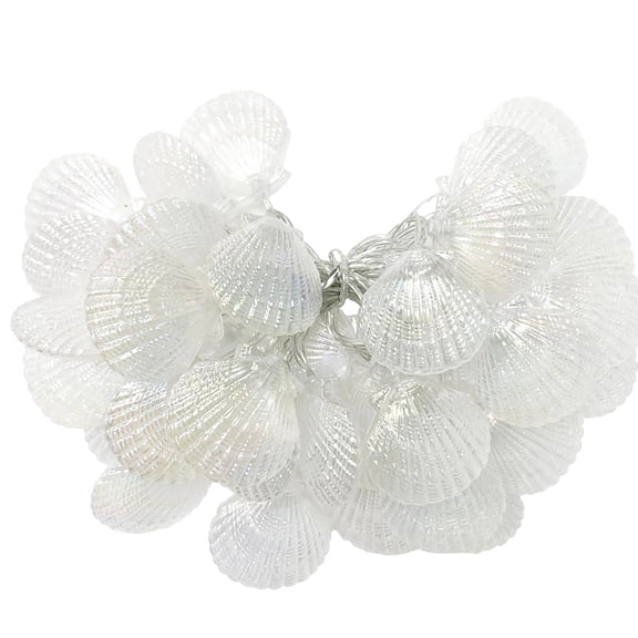 Seashell String Lights Indoor Outdoor Waterproof 118 Inches for Holiday Party Decor, Warm Cozy Ambiance