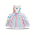 thumbnail image 3 of Girls Unicorn Princess Dress Cute Unicorn Floral Print Mesh Princess Dress With Tulle Kids Dresses #731, 3 of 5