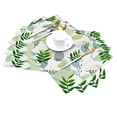 thumbnail image 2 of YFYANG Washable Heat-Resistant Placemats, 70% PVC/30% Polyester, Green Leaf Texture Pattern Kitchen Table Mat, 12" x 18" 1 Piece, 2 of 6