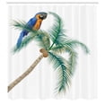 thumbnail image 3 of Ambesonne Exotic Shower Curtain, Parrot Coconut Palms, 69"Wx70"L, White Brown Green, 3 of 5