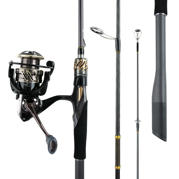 Ozark Trail GS-X Limited Spinning Combo, 6'0'' Medium Action 2-Pieces Fishing Rod, Size 2500 Reel,Left or Right Hand Retrieve, Fresh Water,Fuji Guide