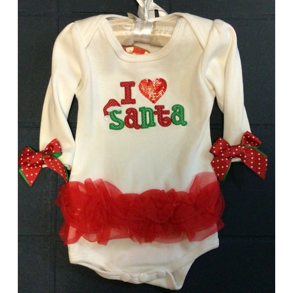 Bearington Baby - Baby I Love Santa Onesie, 0-6 Months