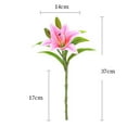thumbnail image 4 of Artificial Lily Branch with Stem Green Leaves Home Wedding Party Faux Flower Floral Arrangement Indoor Outdoor Decoration Photo Props-Light Pink, 4 of 8