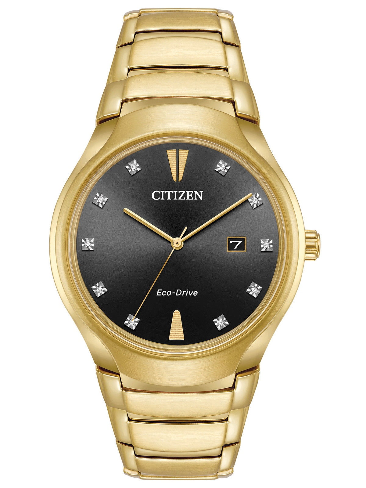 citizen men's gold watch with diamonds