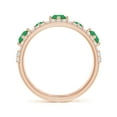 thumbnail image 2 of ANGARA Natural Art Deco Inspired Graduated Emerald and Diamond Ring in 14K Rose Gold for Women (Size-3.8mm) | May Birthstone, Birthday, Anniversary, Jewelry Gift for Women | Natural Emerald Ring, 2 of 9
