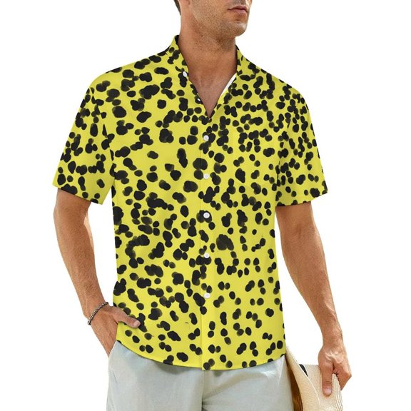 Dalmatian Spots Beach Shirt Black And White Hawaiian Casual Shirts Men Novelty Blouses Sho