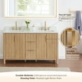 thumbnail image 4 of Sierra 60" Wood Vanity in Washed Light Brown Engineered Stone Top no Mirror, 4 of 14