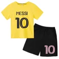 thumbnail image 4 of Conjuntos de 2 camisetas y pantalones con estampado de Super Soccer Star No. 10 para niños de 3 a 14 años, ropa de calle para niños y niñas, 4 of 5