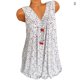 thumbnail image 1 of Camiseta sin mangas con cuello en V sin mangas, chaleco holgado para mujer, camiseta de verano, blanco, S Advancent AP001998-01, 1 of 5