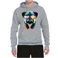 thumbnail image 2 of Wild Bobby, Colorful Pug DJ, Pop Culture, Unisex Graphic Hoodie Sweatshirt, Heather Grey, Large, 2 of 4