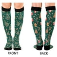 thumbnail image 4 of FORMRS Womens Knee High Socks Casual Long Thick Travel Daily Wear, 2 Pairs, Green Christmas Gingerbread, 4 of 6