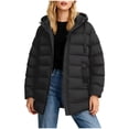 thumbnail image 4 of Parka Décontractée à Manches Longues avec Capuche Boutonnée et Fermeture Éclair pour Femmes, 4 of 9
