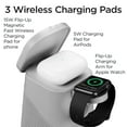 thumbnail image 3 of iHome Wireless Charger with Apple Watch Charger, Bluetooth Speaker, and Night Light - Grey (iPBT70G), 3 of 5