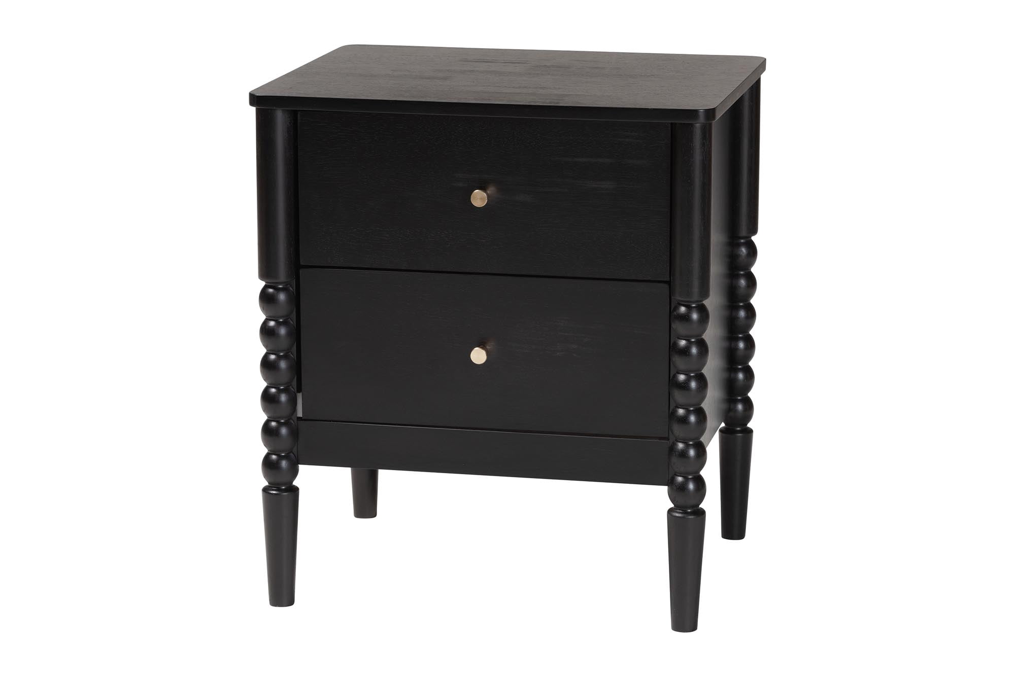 Baxton Studio Lucera Mid-Century Bedroom Set, Full, Black