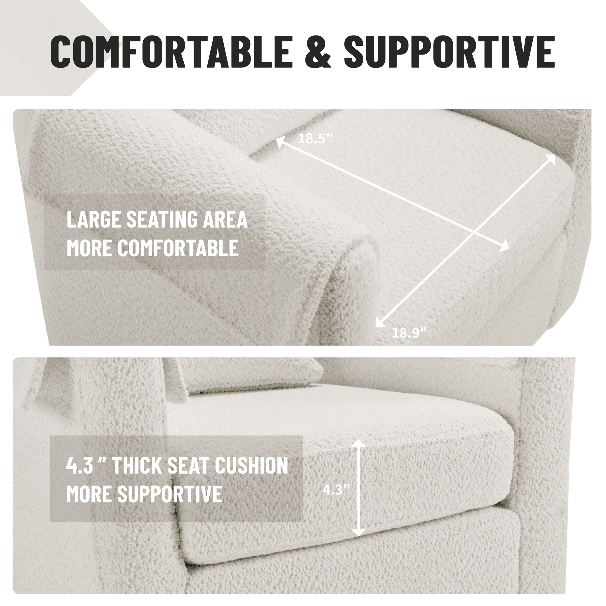Aukfa Swivel Barrel Accent Chair with Ottoman, Upholstered Armchair Lounge Chair with Pillow & Armrest Covers,White