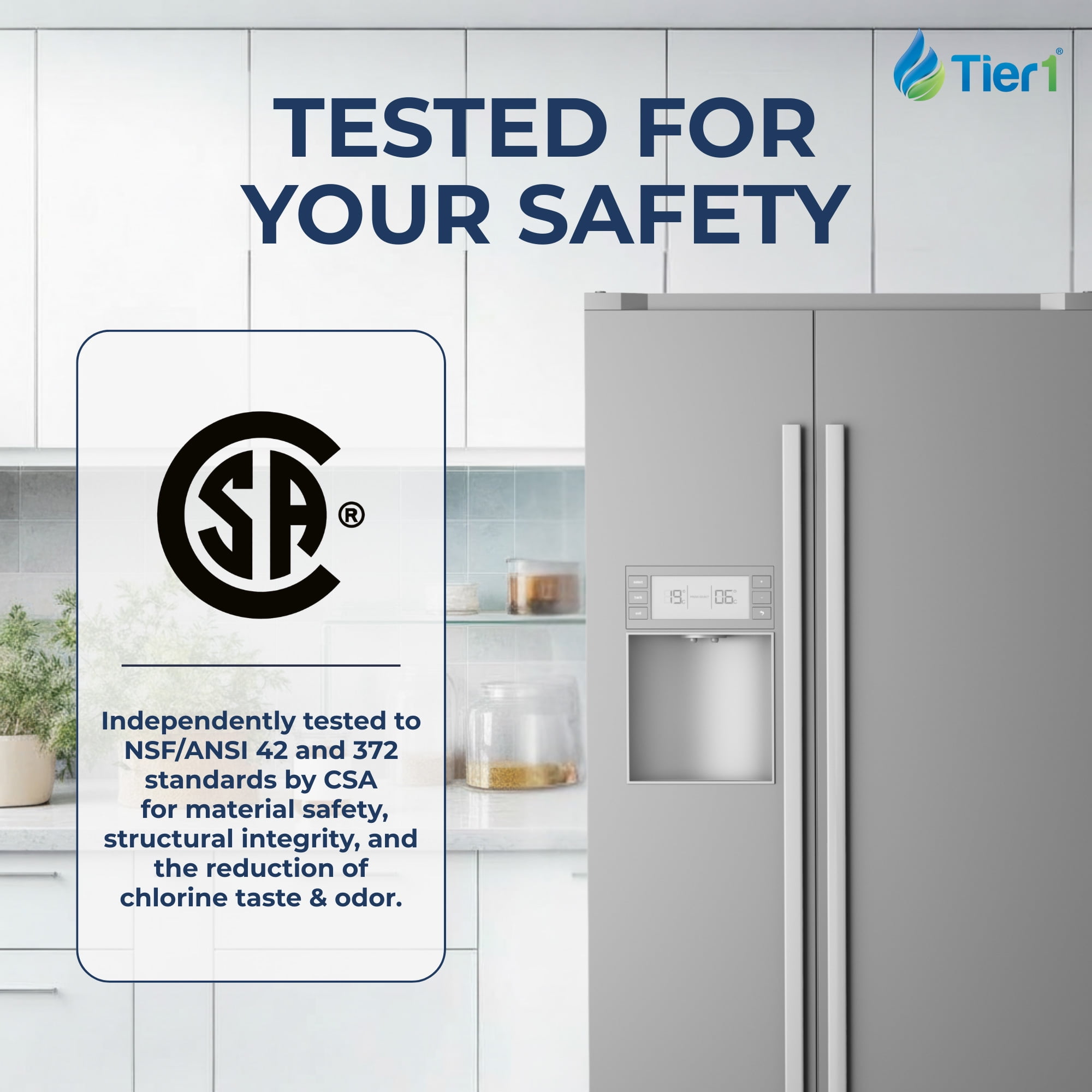 Tier1 MSWF Refrigerator Water Filter 3-pk | Replacement for GE MSWF SmartWater 101820A, 101821B, MSWFDS, WF282, EFF-6022A, SGF-G23, AP3997949, Fridge Filter