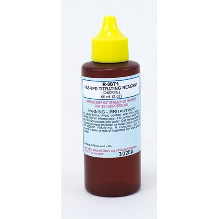 Taylor R0871-C Swimming Pool Test Kit Titrating Reagent Chlorine Bottle 2 Ounce