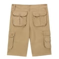 thumbnail image 4 of Youthup Men's Relaxed Fit Solid Color Utility Cargo Shorts, 100% Cotton Workwear Shorts with 6 Pockets, Wrinkle-Free & Zip Fly for Summer Outdoor, 4 of 9