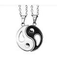 thumbnail image 2 of 2pcs Yin Yang Matching Couples Puzzle Pendant Necklace Stainless Steel Sun and Moon for His and Hers Lover Best Friends Friendship Jewelry, 2 of 4