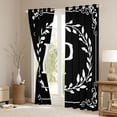 thumbnail image 3 of Homewish Personalized Initial P Blackout Curtains Set of 2 (52x84 Each) For Teens Boys Girls,Black White Window Curtains,Botanical Plants Leaves Curtains and Drapes,Microfiber Bedroom Decor, 3 of 6