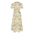 thumbnail image 4 of gljltg Women's Casual Flower Print Tiered Maxi Dress with Pockets, Polyester Spandex Lightweight Breathable Summer Winter, Beach Travel Work Party Outfit, Easy Care Washable, 4 of 6