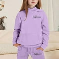 thumbnail image 5 of XEGLSBU Toddler Fall Outfits for Girls 4T-5T City Graphic Hoodie and Jogger for Girls Cute Casual Two Piece Outfit with Letter Print Top and Pants Girls Fall Outfits Size 6-8 a-Purple Size 7-8 Years, 5 of 6