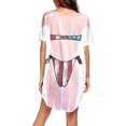 thumbnail image 4 of Robes pour Femmes 2024 Été Chemise de Bikini Oversize par-Dessus Manches Courtes Mignonne Imprimé de Bikini par-Dessus Robe T-Shirt Ample Porter Rabais de 50 % Liquidation!, 4 of 4