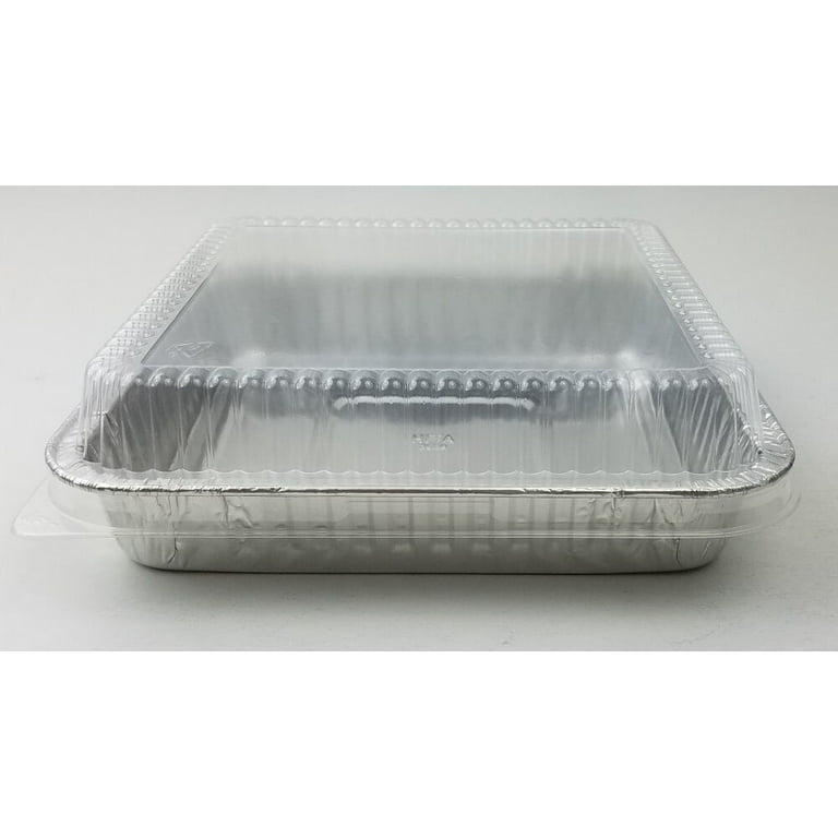 Cake Pan, 9 x 9 x 1-5/16, Silver, Aluminum Foil, Square, (500/Case)  Durable Packing 1155-35